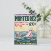 1906 Vintage Monetrrey Cigar Advertisement Briefkaart (Staand voorkant)