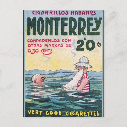 1906 Vintage Monetrrey Cigar Advertisement Briefkaart (Voorkant)