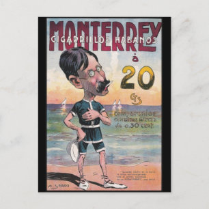 1907 Vintage Monetrrey Cigar Advertisement Briefkaart