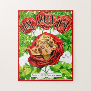 1908 June Sweet June sheet music cover Legpuzzel