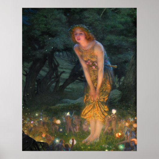 1908, Midzomernacht door Edward Robert Hughes Poster (Voorkant)