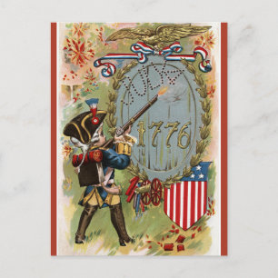 1908 Patriottisch Vierde juli Briefkaart