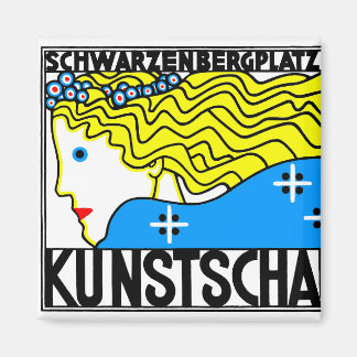 1908 Wenen Art Nouveau Art Show Fair Maiden Magneet