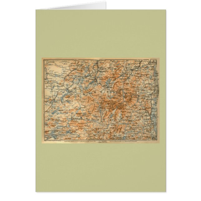 1909 Adirondacks Map van Baedeker's Travel Guide (Voorkant)