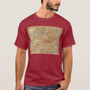 1909 Adirondacks Map van Baedeker's Travel Guide T-shirt