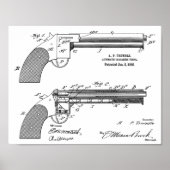1909 Auto Pistool Patent Kunst Tekening Afdruk Poster (Voorkant)