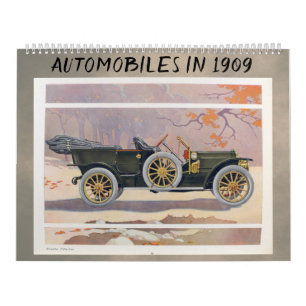 1909 Automobiles -  klassieke Antiek auto's Kalender