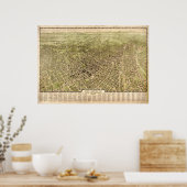 1909 Los Angeles, CA Birds Eye Uitzicht Panoramic Poster (Keuken)