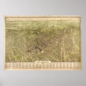 1909 Los Angeles, CA Birds Eye Uitzicht Panoramic Poster (Voorkant)