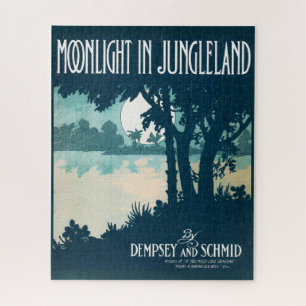 1909 Moonlight in Jungleland-vel muziekprint Legpuzzel