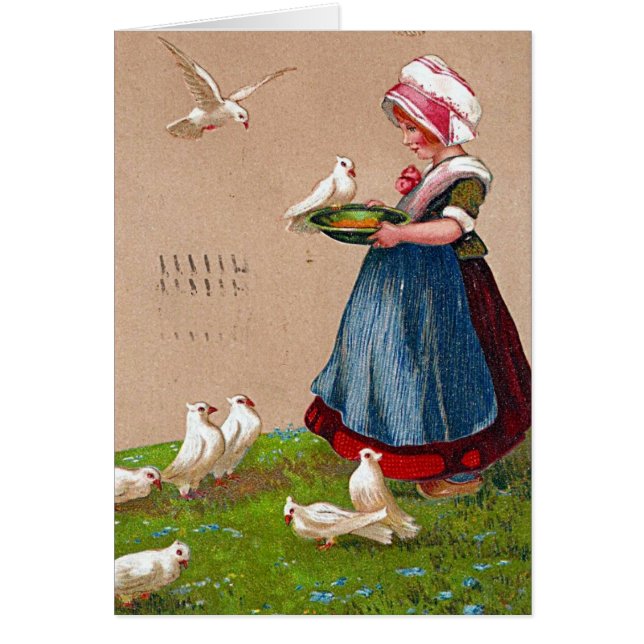 1909 Nourrir les oiseaux Vintage (Devant)