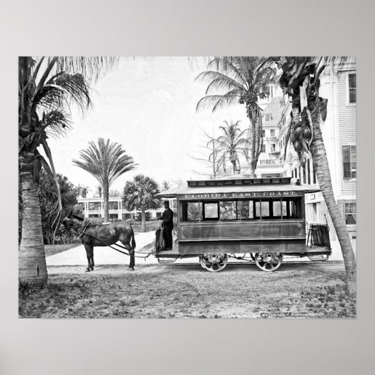 1909 Palm Beach Florida Trolley Poster (Voorkant)