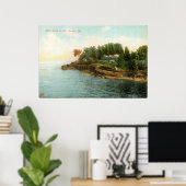 1909 Shore Scene bij Bar Harbour, Maine Poster (Thuiskantoor)