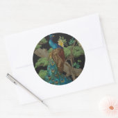 1910 behangsel De cedar-boom Ronde Sticker (Envelop)