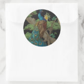 1910 behangsel De cedar-boom Ronde Sticker (Tas)