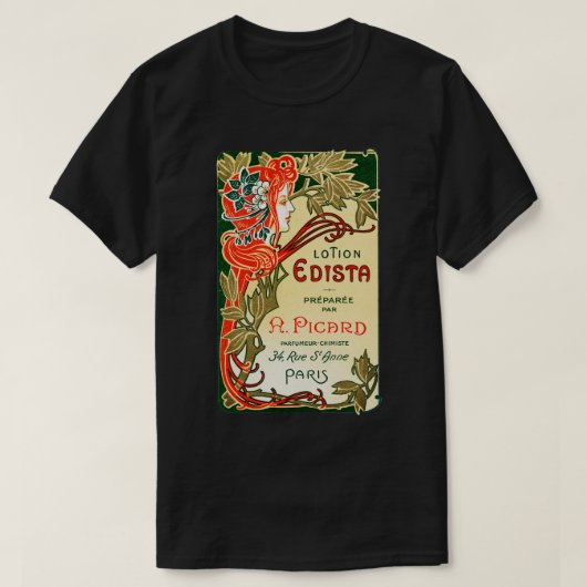 1910 Frans Art Nouveau-label T-shirt (Design voorkant)