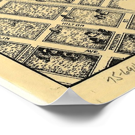 1910 Maplewood, NJ Birds Eye Uitzicht Panoramic Ma Poster (Hoek)