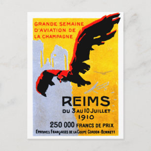 1910 Reims Air Show Poster Briefkaart