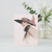 1910  vrouw met Bonnet Briefkaart (Staand voorkant)