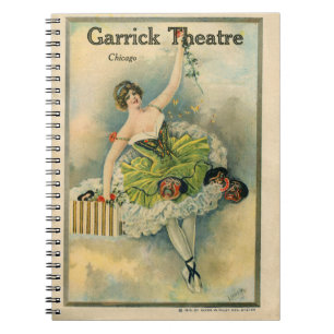 1910 Vrouw Thespian Garrick Theater Chicago Notitieboek