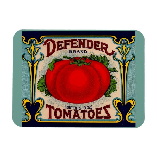 1910s Defender brand tomaten label Magneet (Horizontaal)