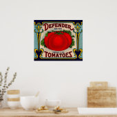 1910s Defender brand tomaten label Poster (Keuken)