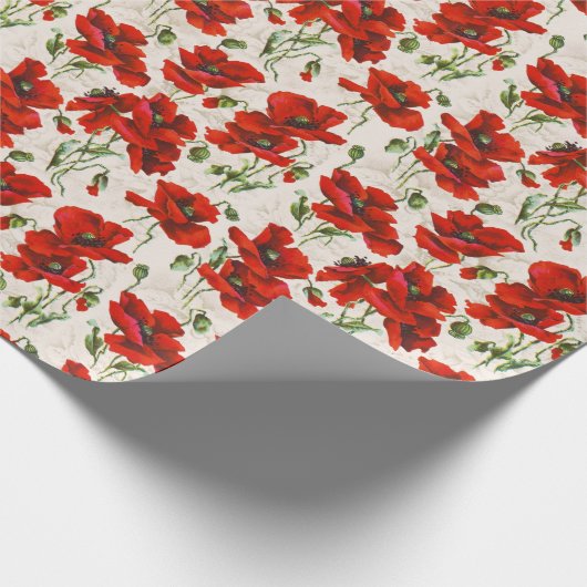 1911 Poppy Pattern Design Cadeaupapier (Hoek)