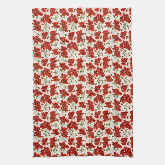 1911 Poppy Pattern Design Theedoek (Verticaal)