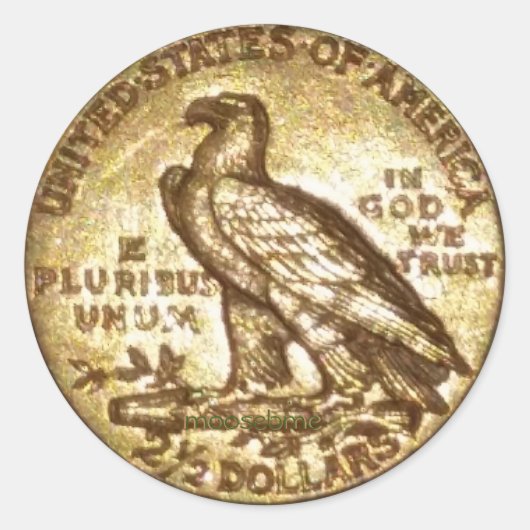 1912 2 1/2 Dollar Gouden Adelaar Sticker (Voorkant)