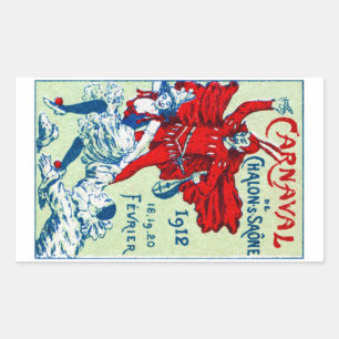 1912 Frans Carnaval Rechthoekige Sticker