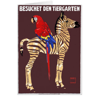 1912 Ludwig Bezoek het Poster Zoo Zebra Macaw