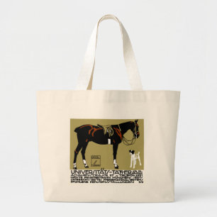 1912 Ludwig Hohlwein Horse Riding Poster art. Grote Tote Bag
