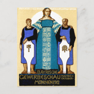 1912 München Duitsland Poster Briefkaart