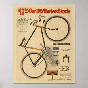 1912 Peerloze fietskleur en kunstwerk Poster