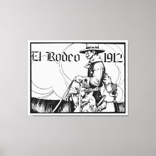 1912 Rodeo Cowboy Land western Art Canvas Afdruk