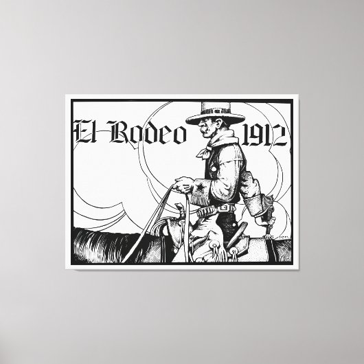1912 Rodeo Cowboy Land western Art Canvas Afdruk (Voorkant)