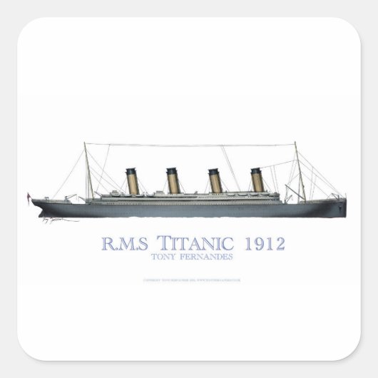 1912 Titanic 1 Vierkante Sticker (Voorkant)