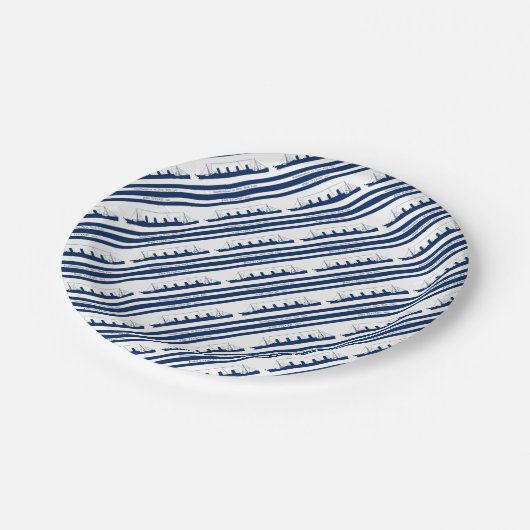 1912 Titanic blue stripe 5 Papieren Bordje (Gekanteld)