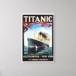 1912 Titanic White Star Line  Canvas Afdruk