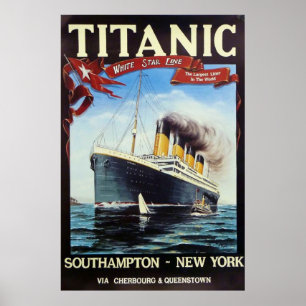 1912 Titanic White Star Line Poster