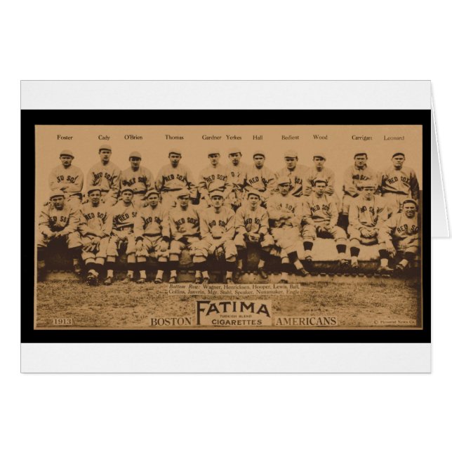 1913 Boston Red Sox Fatima Tobacco Card Print (Voorkant Horizontaal)