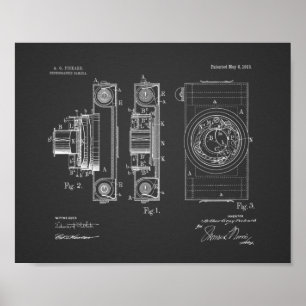 1913 camera patenttekenafdrukken poster