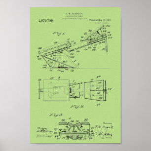 1913 Chiropractic Table Patent Art-afdrukken Poster