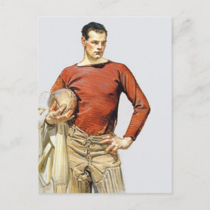 1913 Football Player Briefkaart