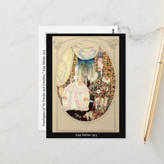 1913 Frontispiece of "In Powder and Crinoline" Briefkaart (Voorkant / Achterkant in situ)