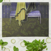 1913 LUXE:  MODE, Chartreuse, Periwinkle Theedoek (Gevouwen)