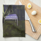 1913 LUXE:  MODE, Chartreuse, Periwinkle Theedoek (Quarter Fold)