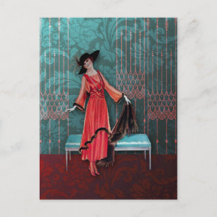 1913 Luxemburg: Mode in het rood en het Turquoise Briefkaart
