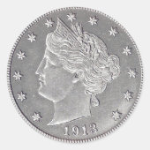 1913 Stickers van het liberty Head Nickel Round (Voorkant)