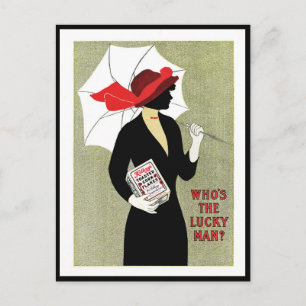 1914 ART DECO "LUCKY MAN" CORN FLAKES ADV BRIEFKAART